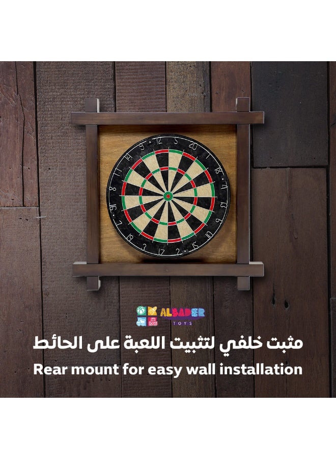 البدر لوحة رمي سهام احترافية بشعيرات مع مواصفات البطولة الرسمية، مجموعة لوحة رمي السهام قابلة للاستخدام مع 6 سهام بطرف معدني، لوحة رمي السهام الداخلية التراثية الكلاسيكية من البادر - Image 4